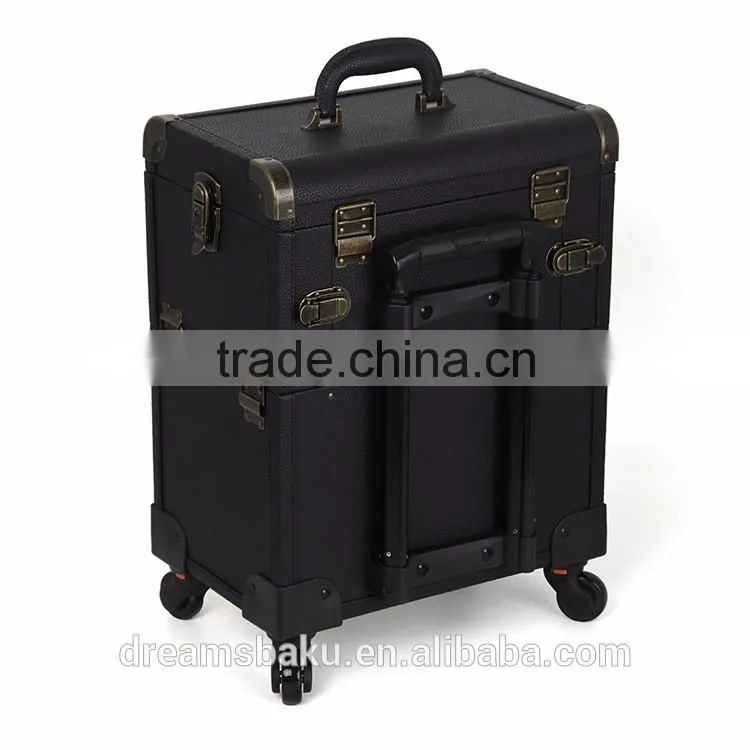 China OEM trolley makeup artist case with rolling wheels