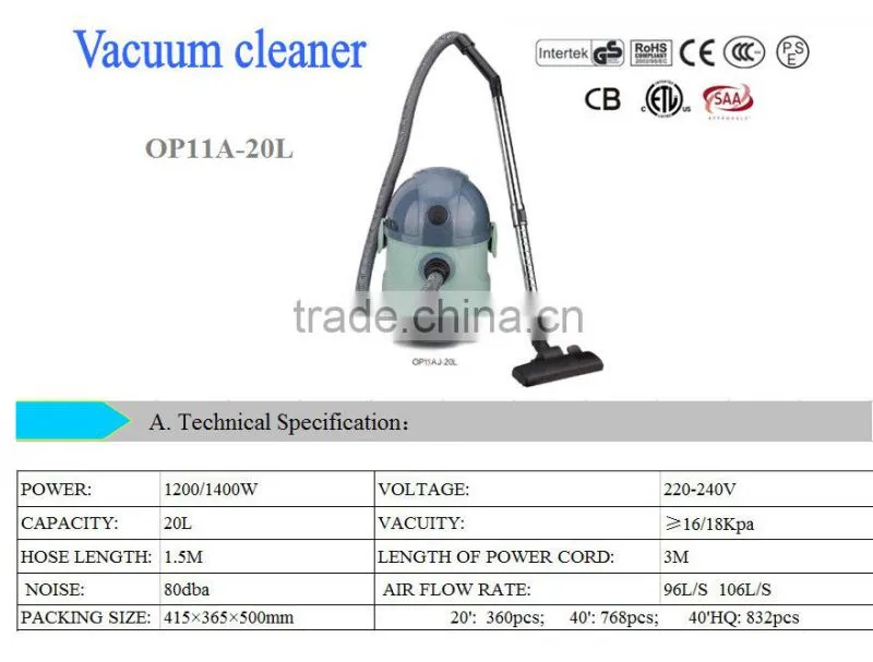 1200W small vacuum cleaner motor wet dry vacuum cleaner