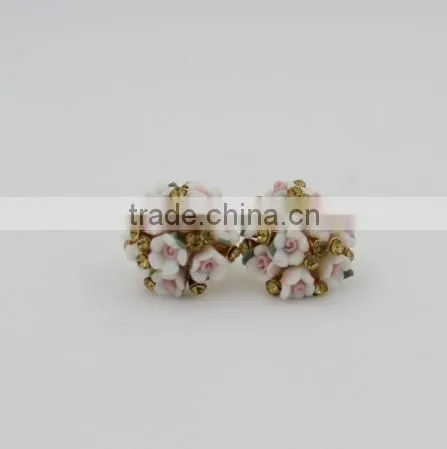 Fashion Beautiful Colorful Ball Stud Earrings Latest Style Flower Earrings For Girls