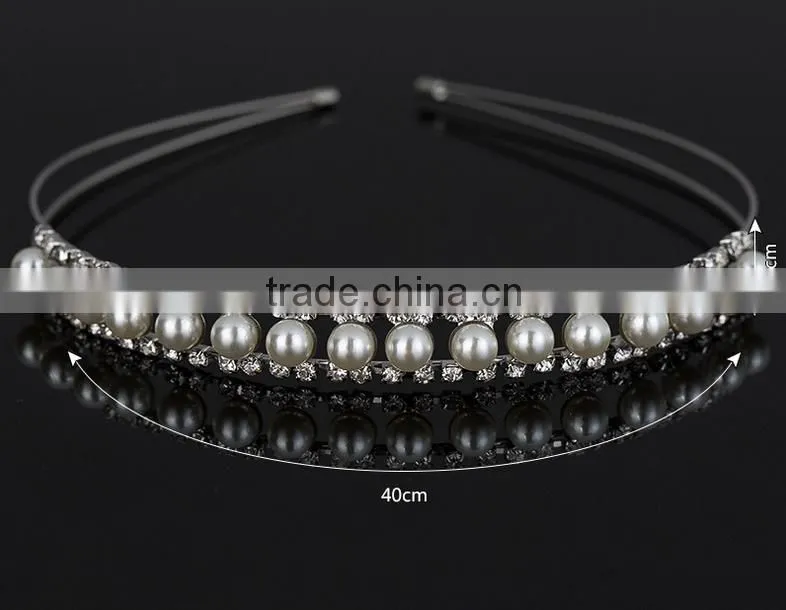 The newest Korea style pearl hair band with diamond boutique hair accessories wholesale