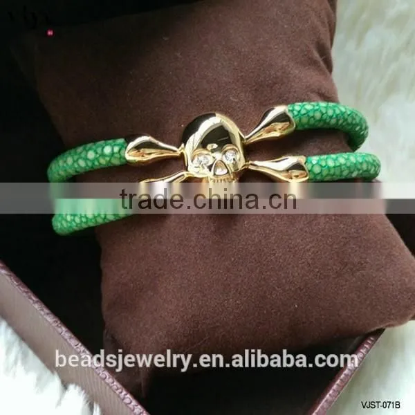 2016 New Handmade Stingray/Python Skin Bracelet Genuine Leather Bracelet Manufacturer