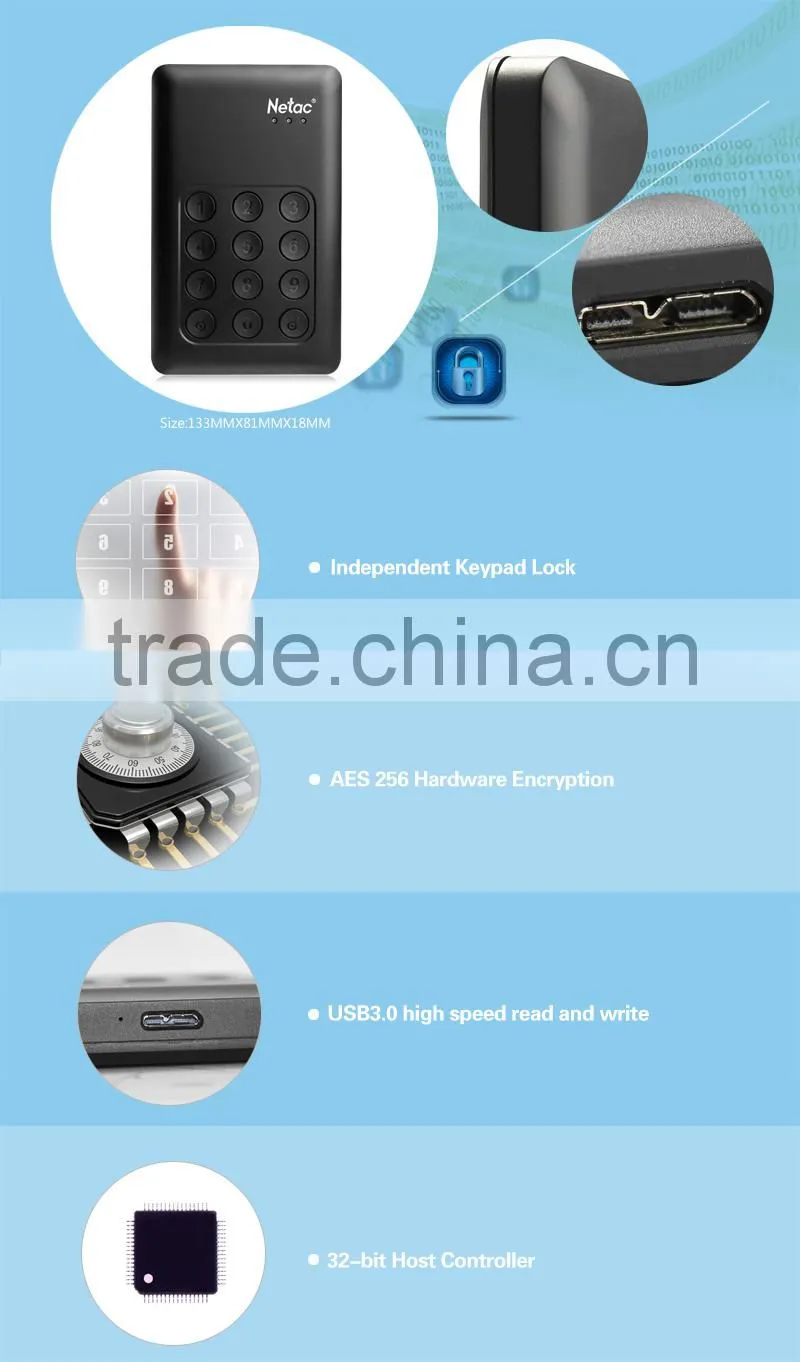 AES-256 Encryption 1TB Hard disk drive