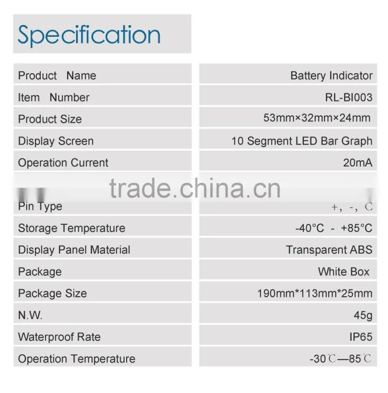 Lead acid storage battery Battery Indicator 12V 24V 36V 48V 72V