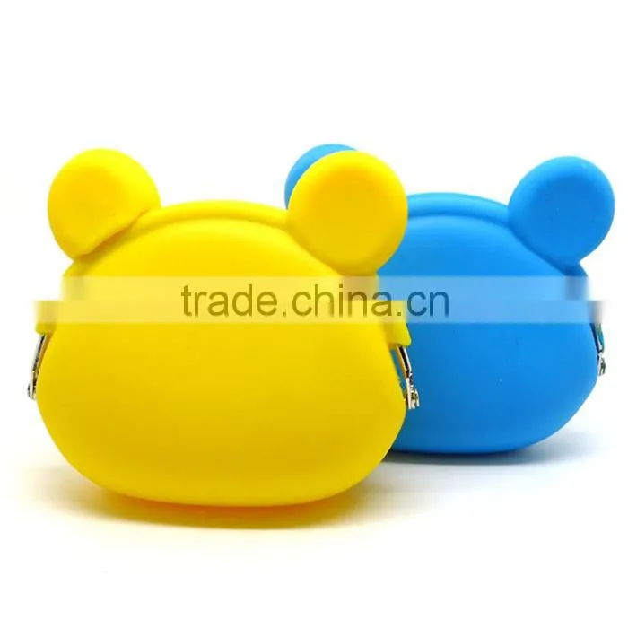 Candy Color Waterproof Rectangle Shape Silicone Rubber Coin Holder Purses for Makeup silicone Bag