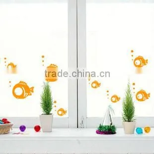 yellow little fish wall tile stickers