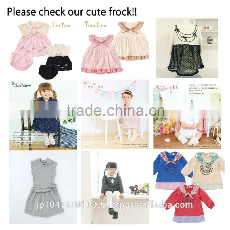 Japanese wholesale products high quality cute ribbon baby vests winter clothes kids wear toddler clothing children infant