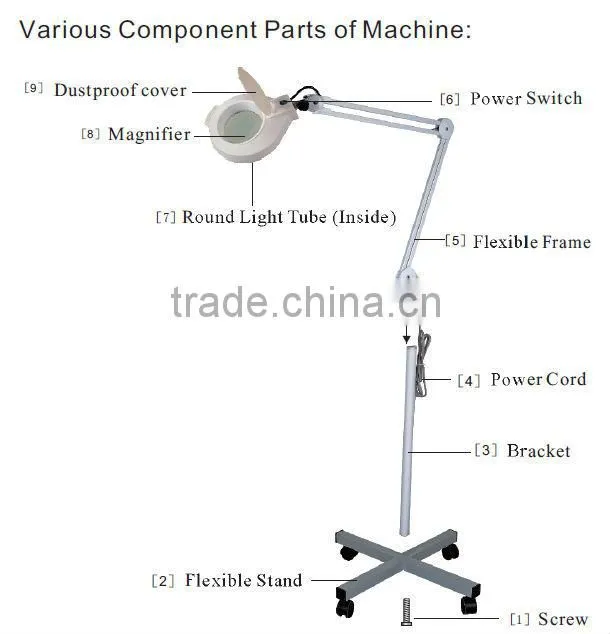 A-607 Professional luminescent magnifier standing cold light magnifying lamp for anatomizing