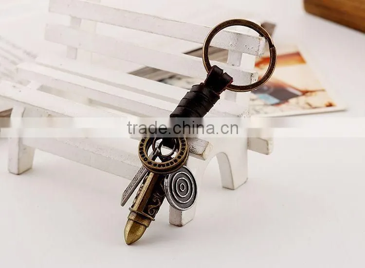 Factory Direcet Sale Exaggrate Punk Mask Pendant Keychain Real Leather Keychain