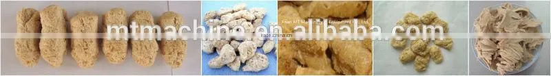 1.Automatic High Textured Extruded Soya Nuggets Making Machinery