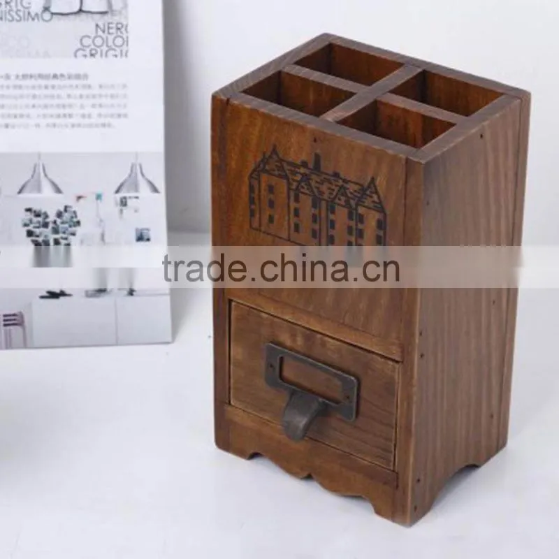 Decorative wooden desk organizer,wood office/school desk organizer, wood desktop organizer,desktop set gift