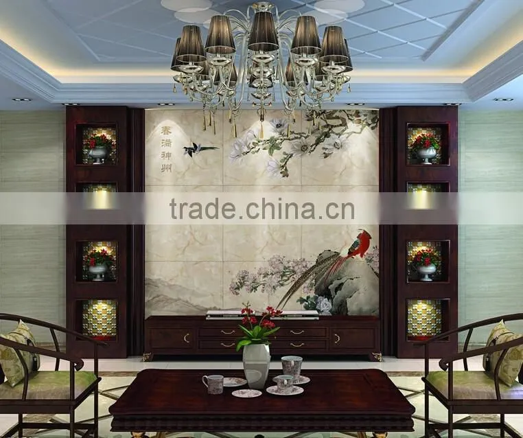 Customized Design Wonderful Printing For Glass High Quality TV Background Glass Wall
