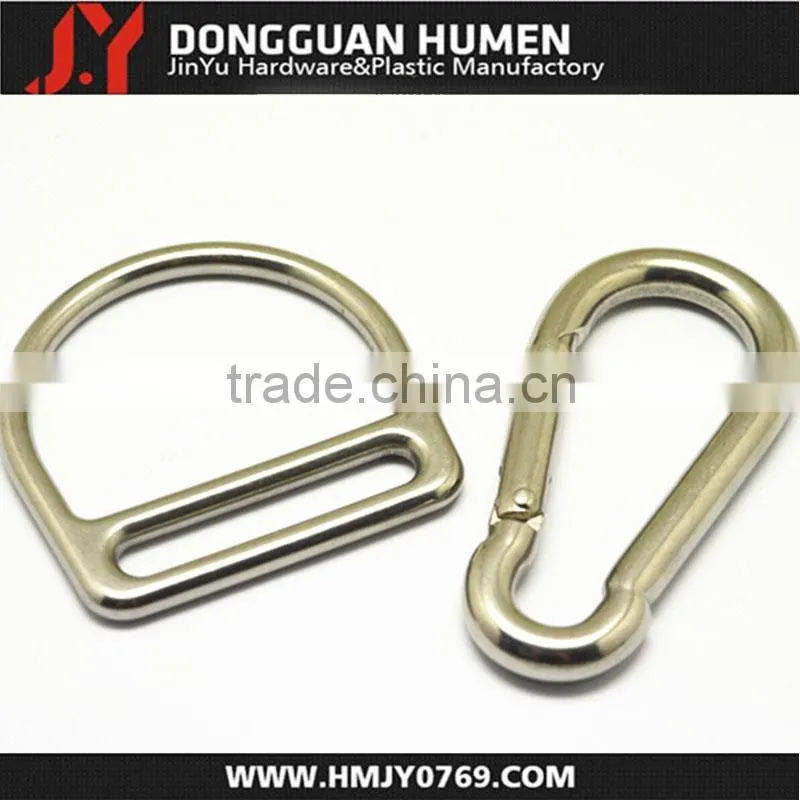 Hot sale stainless steel carabiner d-ring for luggage