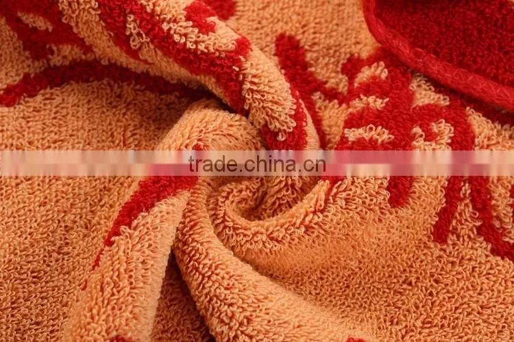 chinese element 100% cotton red towel for wedding