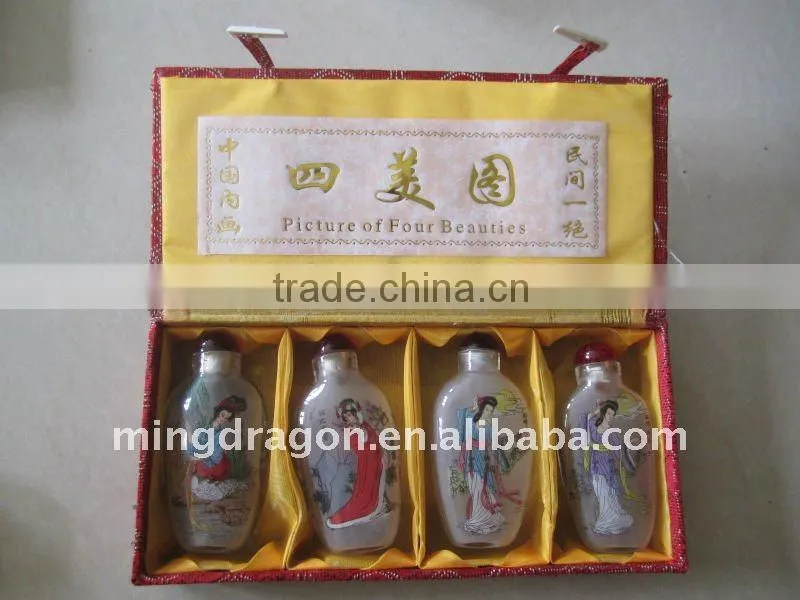 Chinese inside hand painted crystal snuff bottle