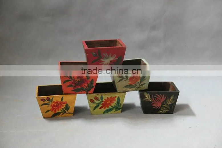 chinese antique colourful wooden box