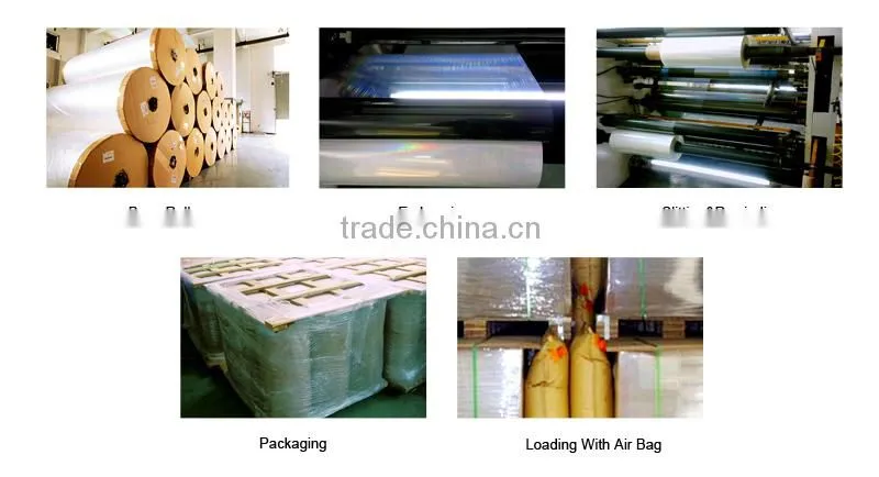 Corona treated transparent bopp holographic film
