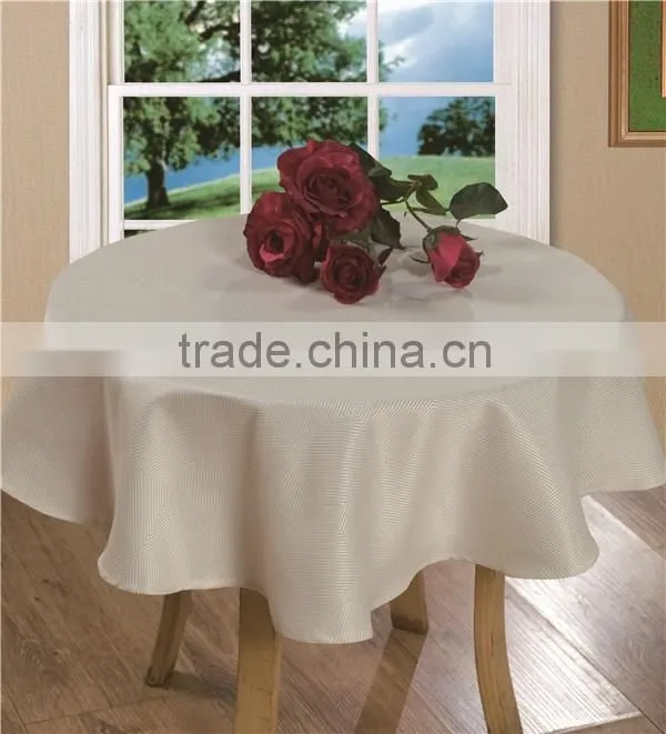 Hot Sale 100% Polyester Custom Jacquard Design Oval Tablecloth