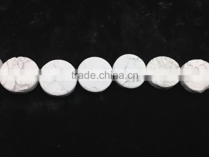 Wholesale Price Natural Stone Rough White Howlite ,White Turquoise Coin Beads
