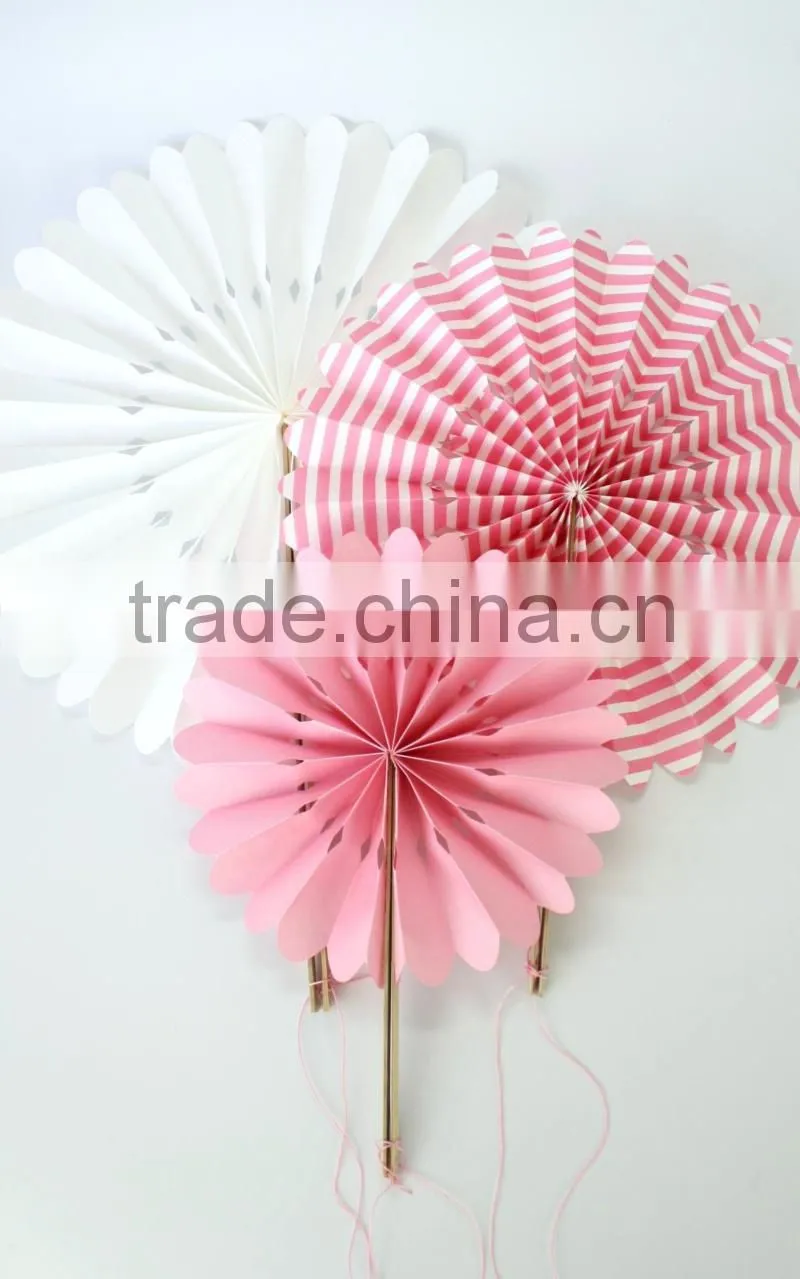 Chinese style paper fan ,tissue paper fan for festival decoration