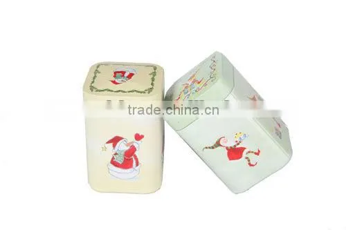mini square tin box for tea