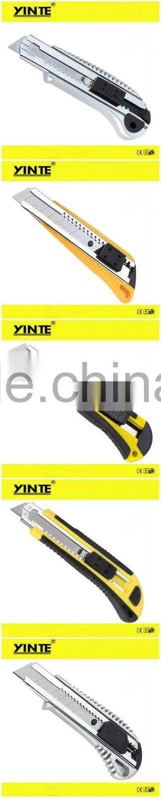 China Factory Hand tool utility knife cutter with new insulation plastic and silver color