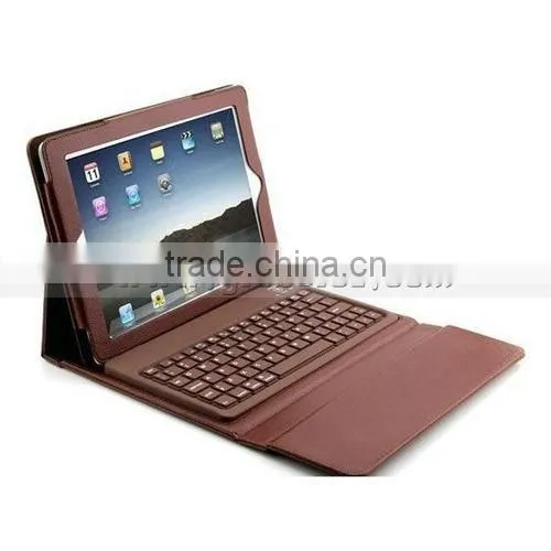 Wireless Bluetooth Keyboard for iPad 2 / 3,Stand Leather Cover Case for iPad 2 / 3