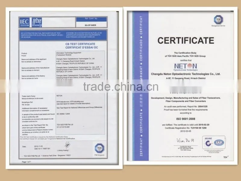 1310/1550nm 20km BiDi 1.25G SFP Module with DDM