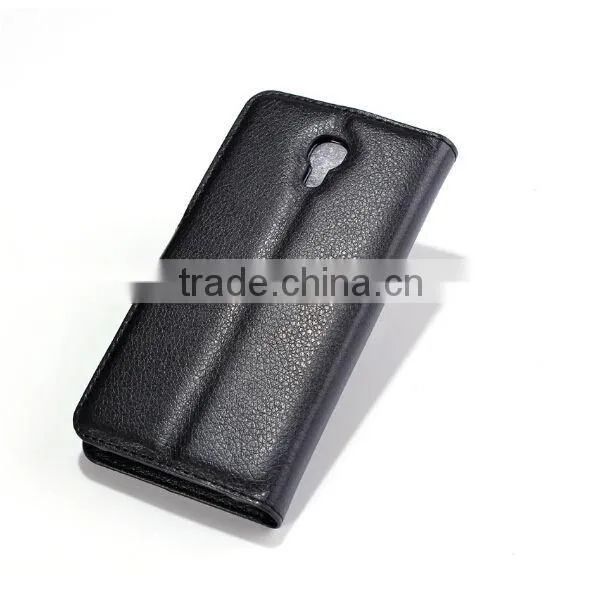 Luxury leather wallet case wholesale case cover for alcatel one touch pop c7