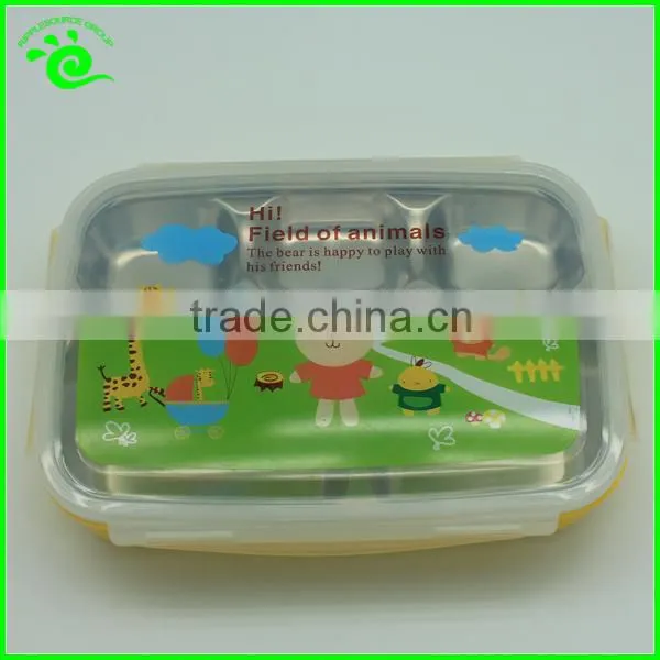 ~ 5 Compartment Stainless Steel Insulated Bento Container with Handle for Kids