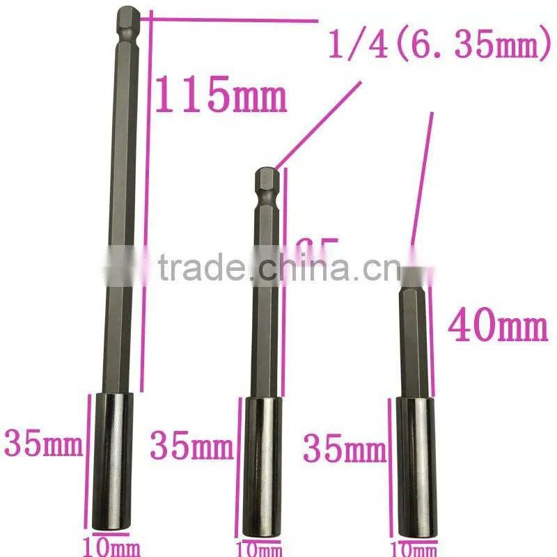 3pcs Brand New Mini Electric Hexagon Screwdriver Extension Holder Sleeve Head 1/4- 6.35mm