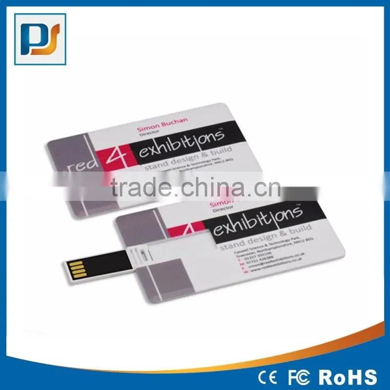 Best promotional super thin credit card usb flash drive with 2 side logo print