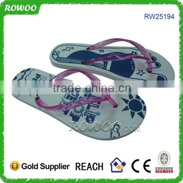 Custom Design Slippers Clear Flip Flops Printed Hotel Slipper