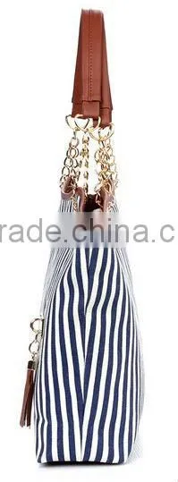2013 New tassel style cotton canvas tote bag, simple cotton canvas tote bag
