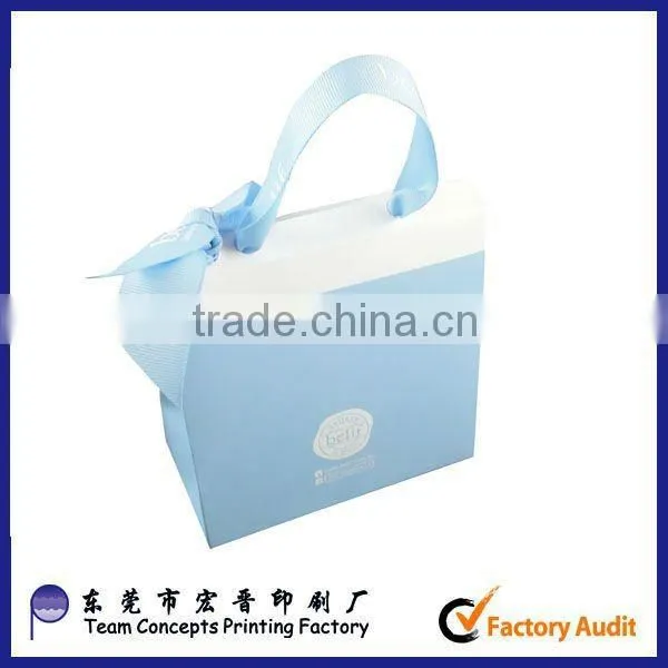 fancy gift paper bag with ribbon handle