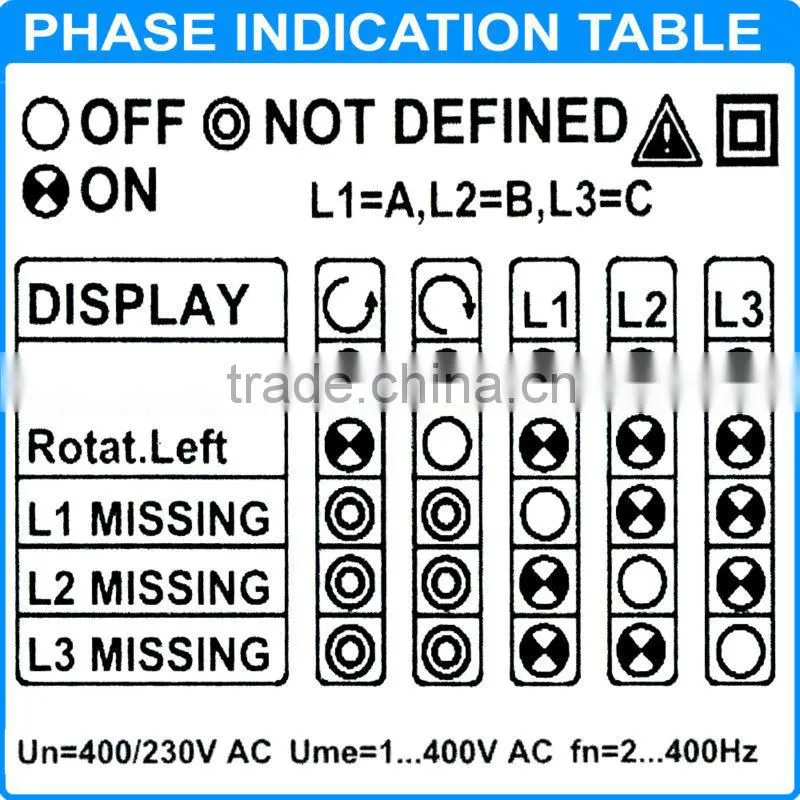 Meter Sequence Tester LED Field Mastech MS5900 3 Motor Phase Rotation Indicator