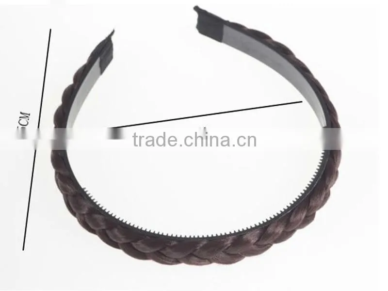 1PC Vintage Twisted Wig Headband For Women Wedding Hair Bands Hairband Plaited Braided Hair Accessories
