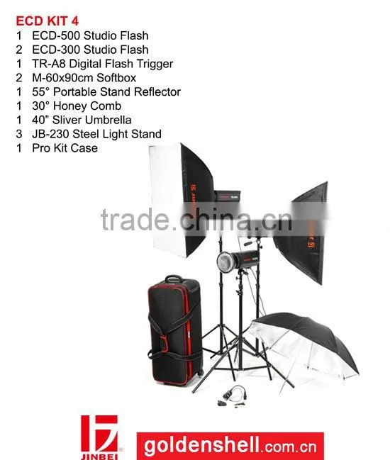 Professional photographic kit ECD series flash light kit 4