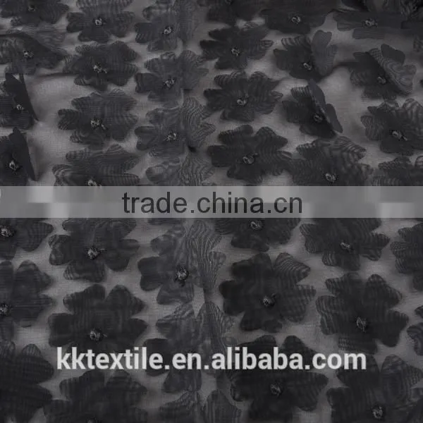 2015 latest design flower patterns chiffon embroidery french lace