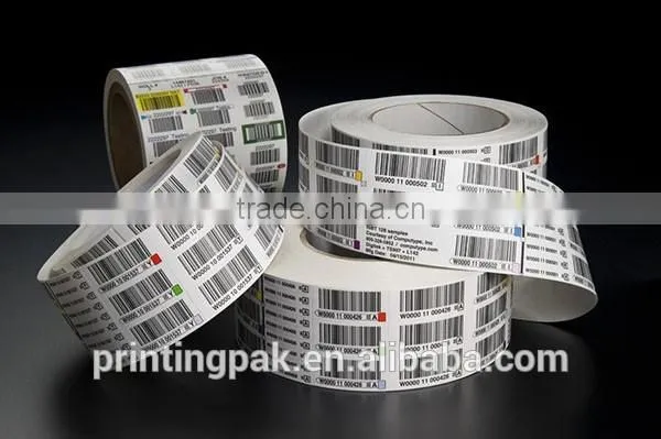 Custom silver aluminum barcode round packaging label stickers