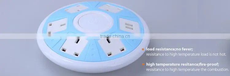 CE approved 5 ways individual switch USB extension socket
