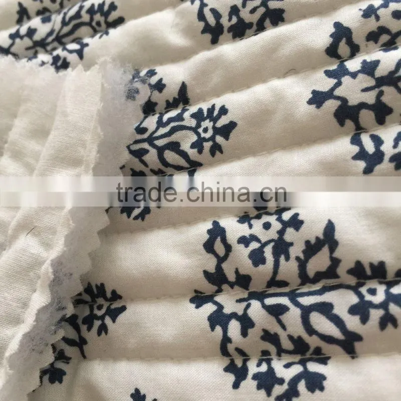 quilted fabric, printed embroidered stripe quilting fabric,printed quilted coat fabric