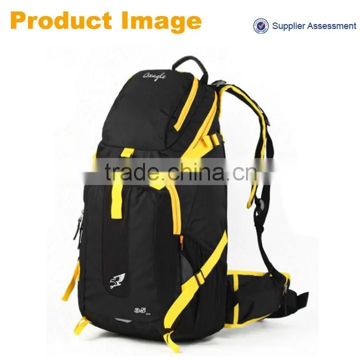 Hot selling durable Mountaineering Backpack,Functional black outdoor backpack camping
