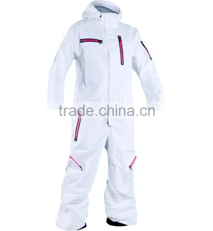 Waterproof breathable winter adult nylon one piece ski jumpsuit