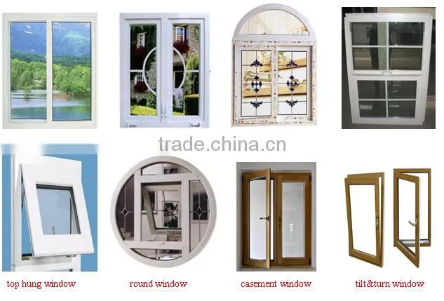 Elegant double leaf PVC tilt open window with grills design