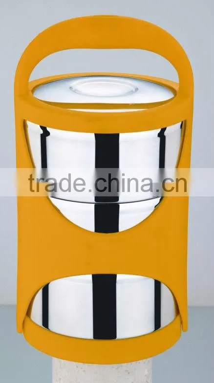 3 layers stainless steel double wall insulated hot lunch carrier/dinner box/ lunch tiffin box/bento lunch box