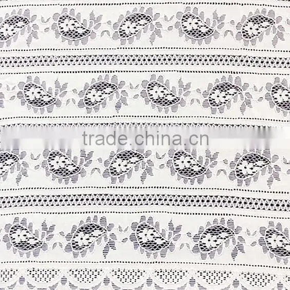 New Design White Cotton/Nylon African Lace Kintted Fabric For Wholesales T8138