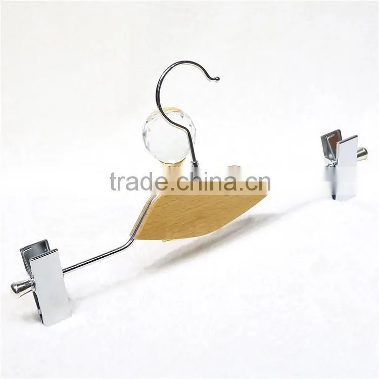 New design children clothes metal pant hanger with clips