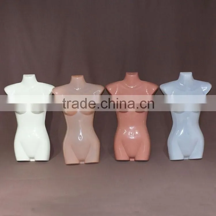 Headless plastic female half body hanging scale mannequin dress form