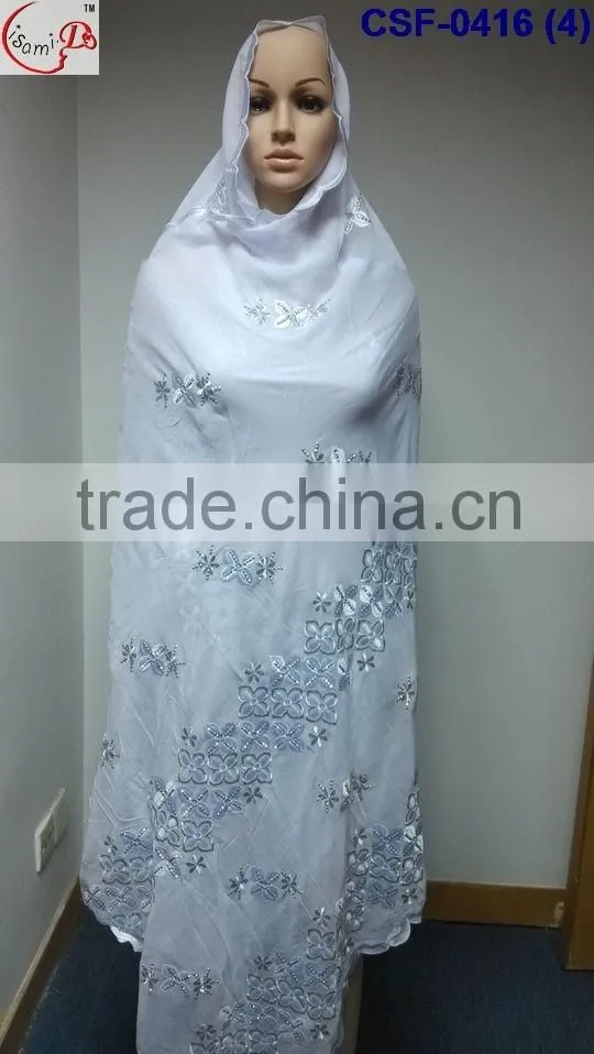 SCF-0416 High popular hot fashion ladies scarf with fancy design good quality for African women wedding party decoration