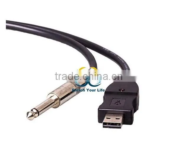 Guitar Bass 1/4" To USB Link Connection Instrument Cable Adapter PC Recording 3M